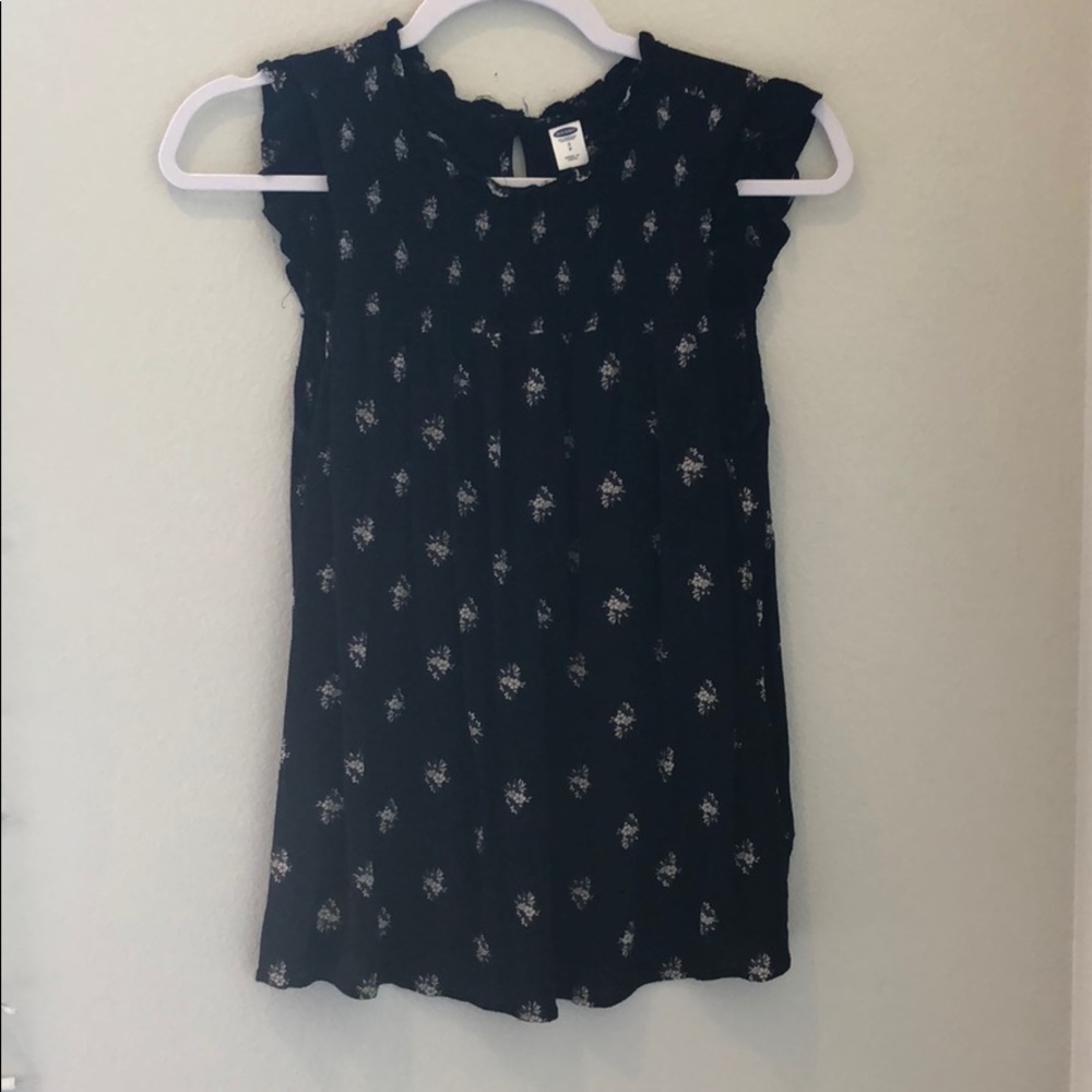 Black floral print Top